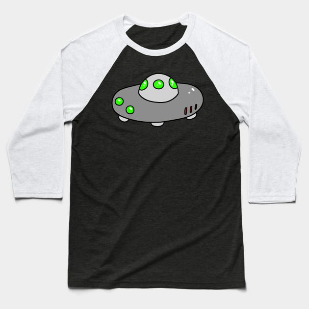 Silver UFO Baseball T-Shirt by saradaboru